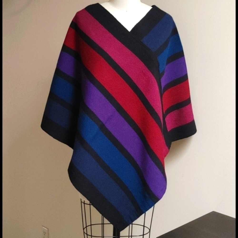 Hand Loomed Natural Fiber Poncho